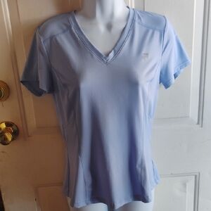 Fila Women's Soft Blue V-Neck Tee